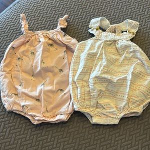 Set of 2 Dylan & Abby Bubble Rompers. Size 0-3 months